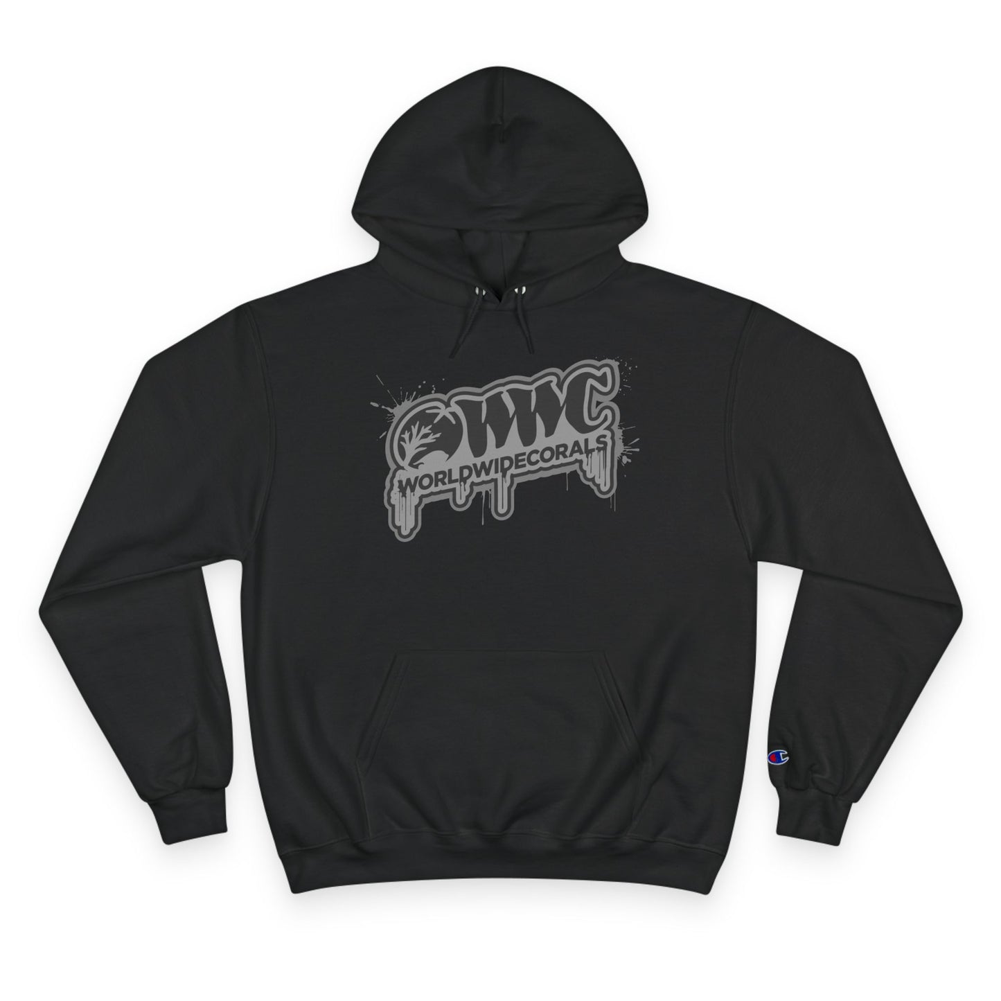 WWC Paint Drip Grey Champion Hoodie