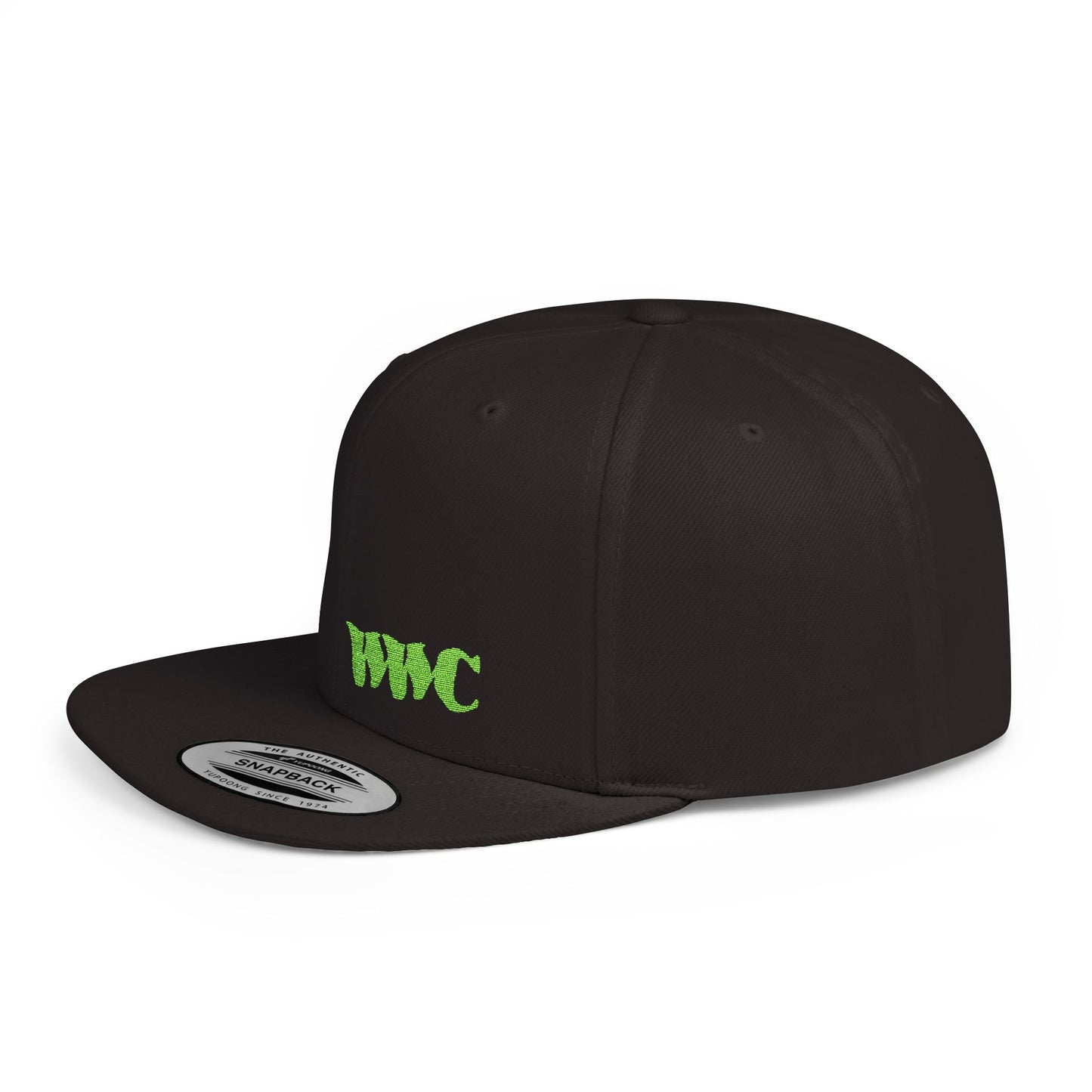 WWC Black and Green Flat Bill Snapback