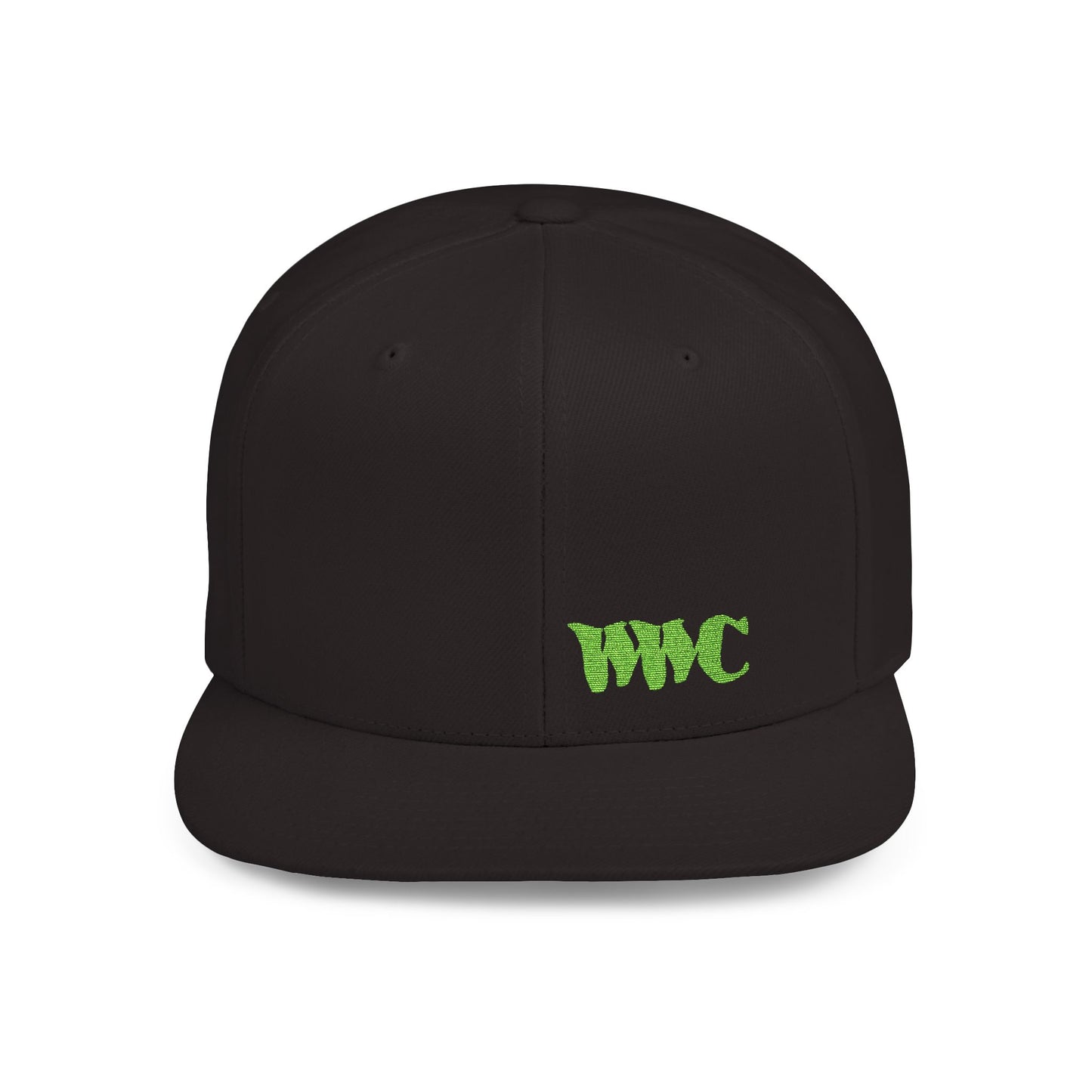 WWC Black and Green Flat Bill Snapback