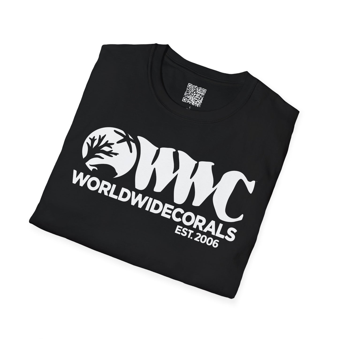 World Wide Corals Logo T-Shirt -Black Shirt w/White Ink