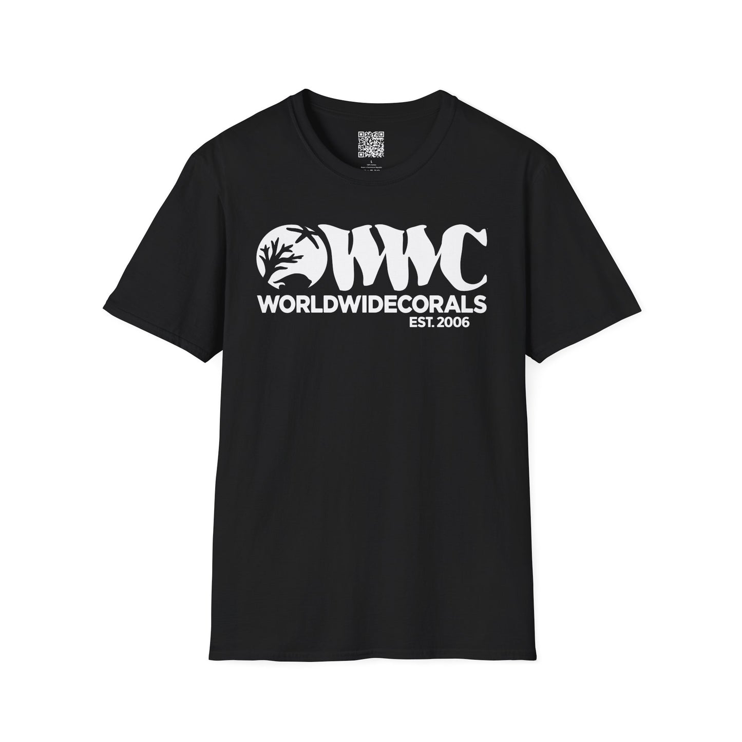 World Wide Corals Logo T-Shirt -Black Shirt w/White Ink