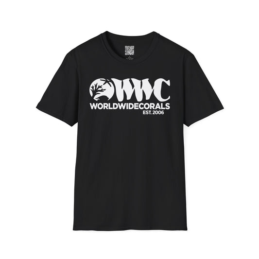 World Wide Corals Logo T-Shirt -Black Shirt  w/White Ink