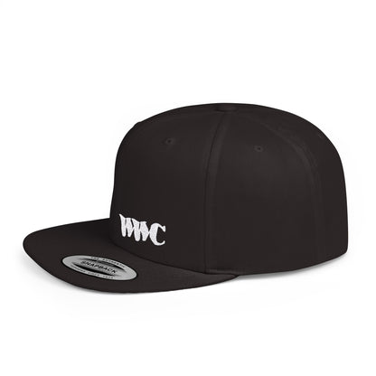 WWC Black and White Flat Bill Snapback