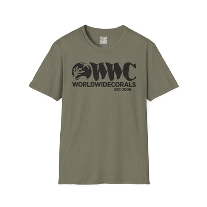 World Wide Corals Logo T-Shirt - Heather Military Green  w/Black Logo