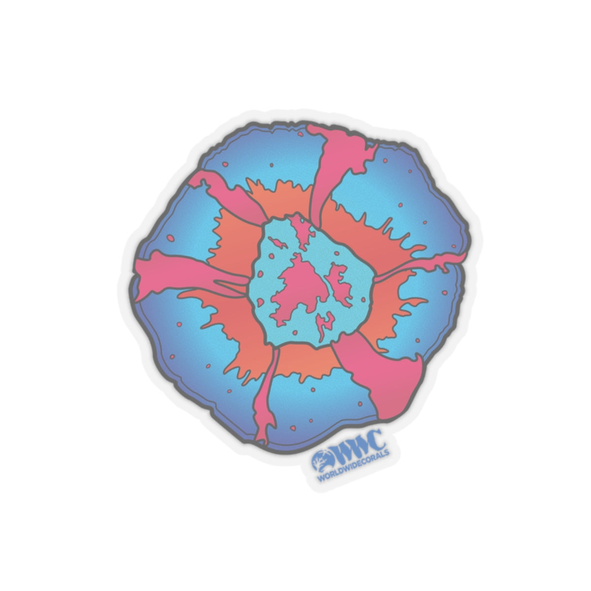 WWC Blue and Red Scolymia Sticker