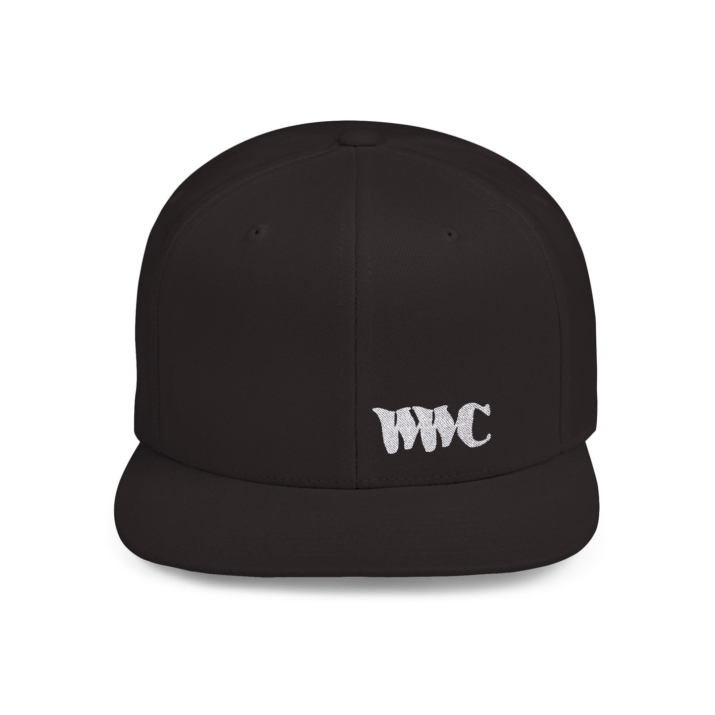 WWC Black and White Flat Bill Snapback